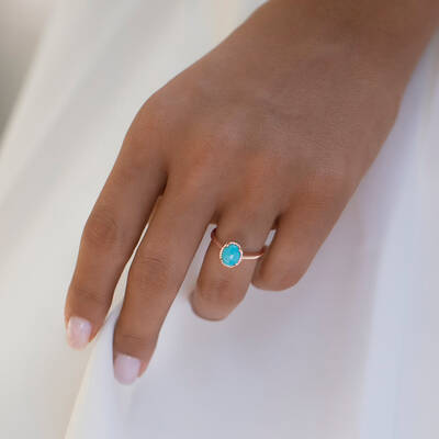 3.98 ct.Turquoise Diamond Ring - 7