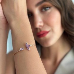 2.06 ct.Amethyst Diamond Bracelet - 1