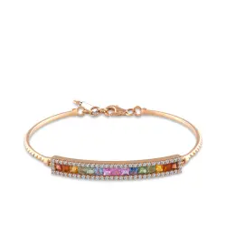 2.06 ct.Diamond Multicolor Gemstone Bracelet - 1