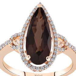 2.27 ct.Smoky Quartz Diamond Ring - 4