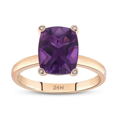 2.80 ct.Amethyst Diamond Ring - 1