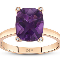 2.80 ct.Amethyst Diamond Ring - 2