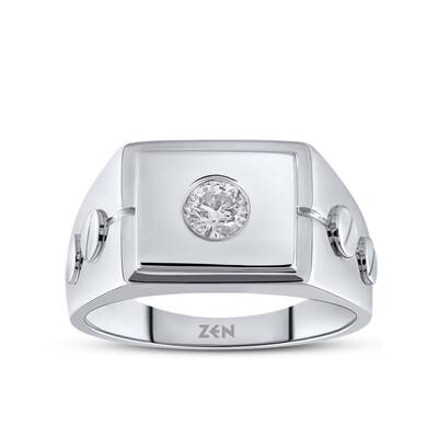 0.30 ct.Diamond Silver Man Diamond Ring - 1