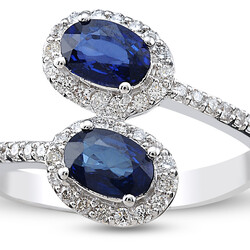 1.28 ct.Sapphire Diamond Ring - 2