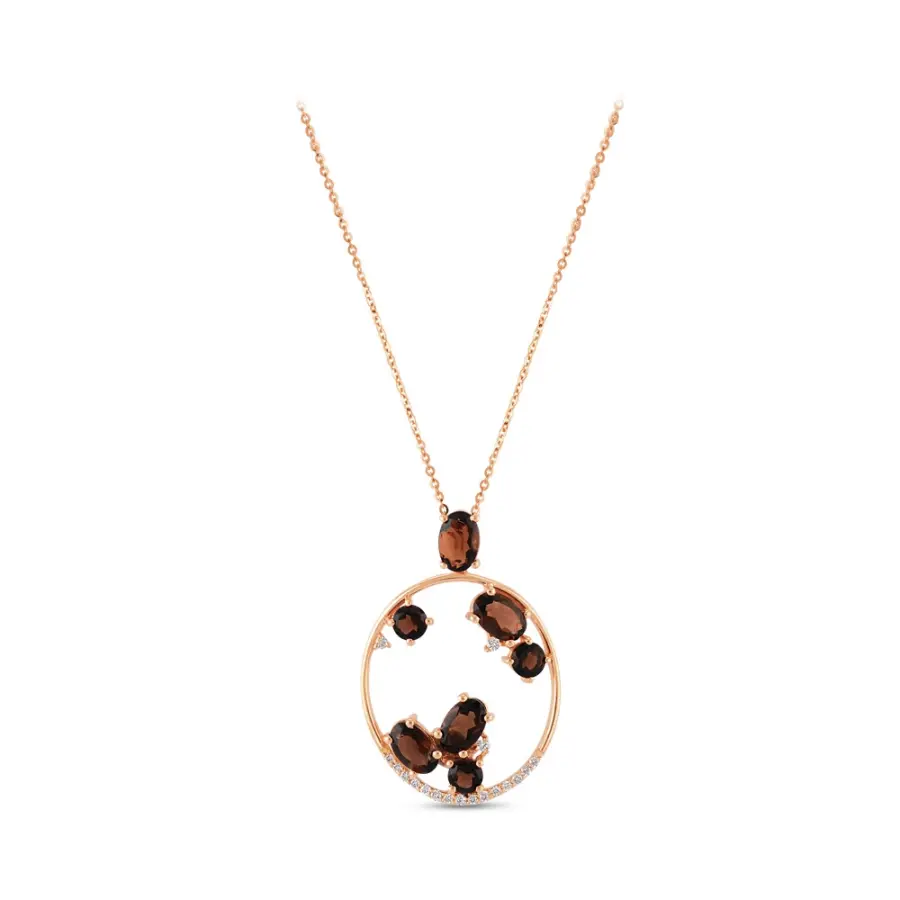 2.07 ct.Smoky Quartz Diamond Pendant - 1