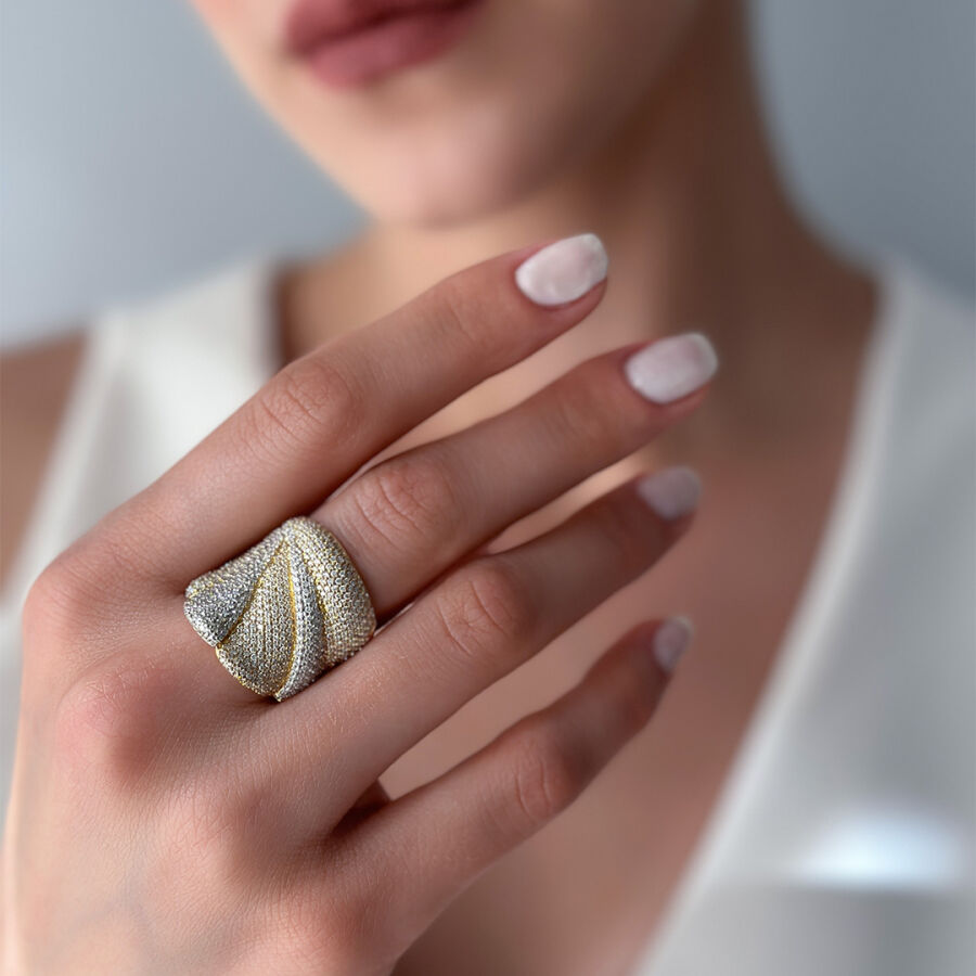 خاتم مرصع بالألماس 2.08 قيراط - 2