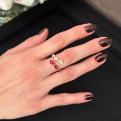 خاتم مرصّع بالألماس مع حجر الياقوت 2.08 قيراط - Zen Diamond