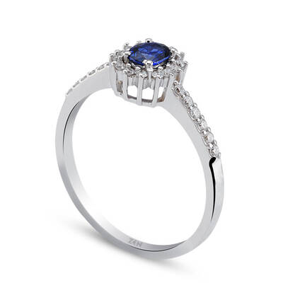 0.55 ct.Sapphire Diamond Ring - 3