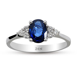 1.02 ct.Sapphire Diamond Ring - 1
