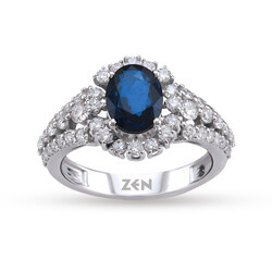 2.16 ct.Sapphire Diamond Ring - 1