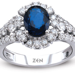 2.16 ct.Sapphire Diamond Ring - 2