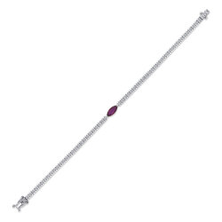 سوار مرصّع بالألماس مع حجر الياقوت 2.09 قيراط - 2