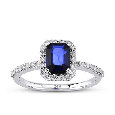 1.28 ct.Sapphire Diamond Ring - 1