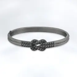2.10 ct.Black Diamond Silver Men Bracelet - 1