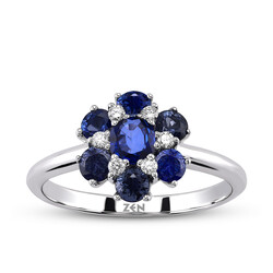 1.07 ct.Sapphire Diamond Ring - 1