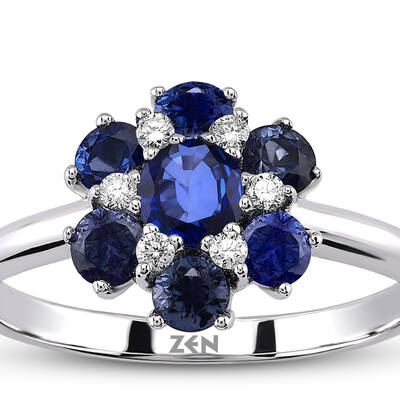 1.07 ct.Sapphire Diamond Ring - 2