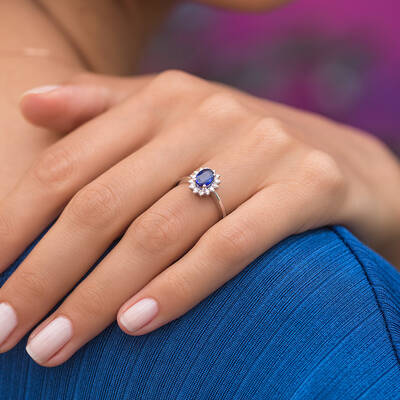 1.05 ct.Sapphire Diamond Ring - 5