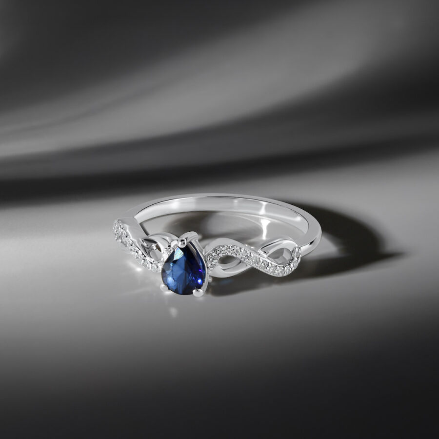 0.40 ct.Sapphire Diamond Ring - 1