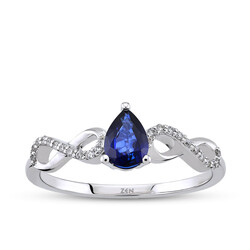 0.40 ct.Sapphire Diamond Ring - 1