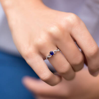 0.40 ct.Sapphire Diamond Ring - 5