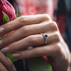 0.40 ct.Sapphire Diamond Ring - 7