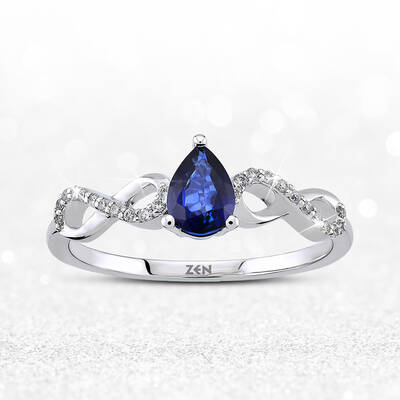 0.40 ct.Sapphire Diamond Ring - 8