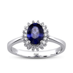 0.99 ct.Sapphire Diamond Ring - 1