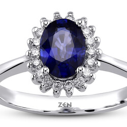 0.99 ct.Sapphire Diamond Ring - 2