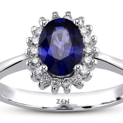 0.99 ct.Sapphire Diamond Ring - 2