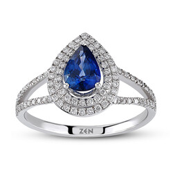 1.21 ct.Sapphire Diamond Ring - 1