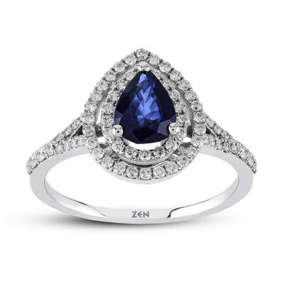 1.05 ct.Sapphire Diamond Ring - 1
