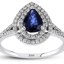 1.05 ct.Sapphire Diamond Ring - 2