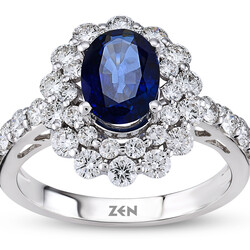 2.54 ct.Sapphire Diamond Ring - 2