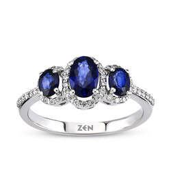 1.09 ct.Sapphire Diamond Ring - 1