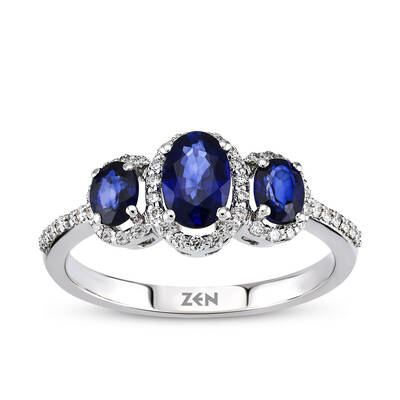 1.09 ct.Sapphire Diamond Ring - 1