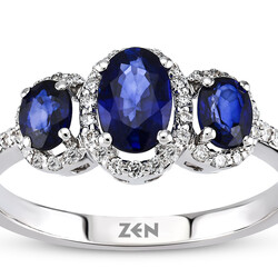 1.09 ct.Sapphire Diamond Ring - 2
