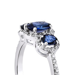 1.09 ct.Sapphire Diamond Ring - 4