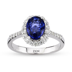 1.24 ct.Sapphire Diamond Ring - 1