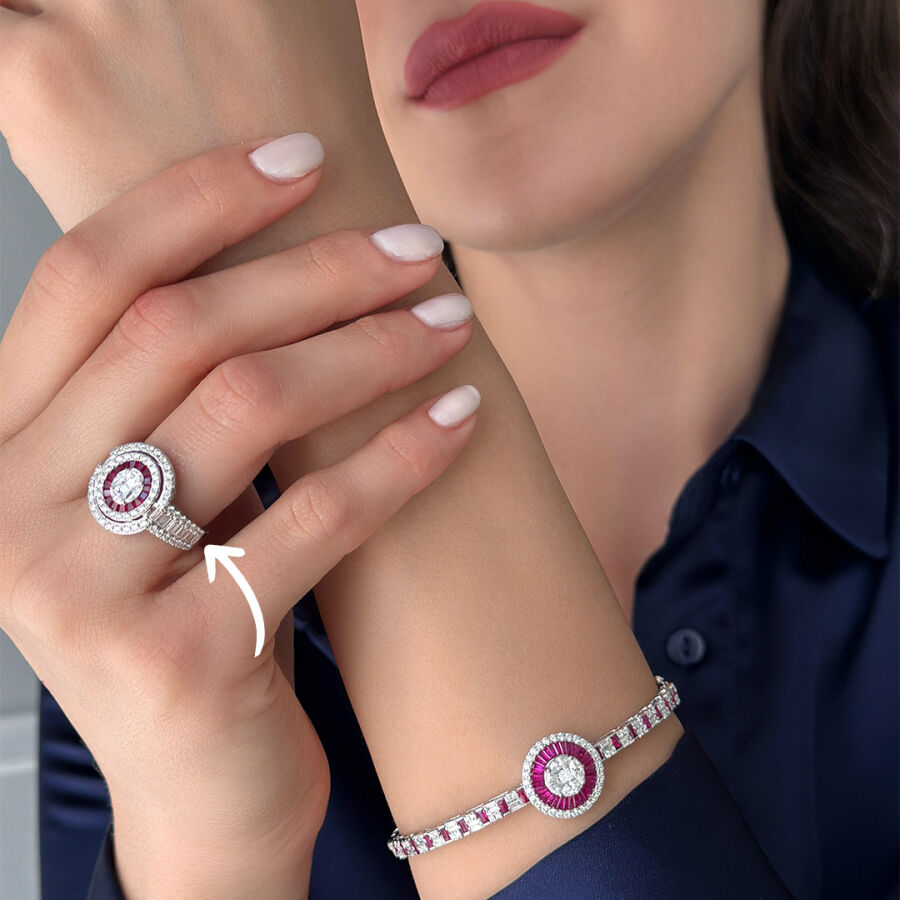 2.14 Carat Ruby Diamond Ring - 3