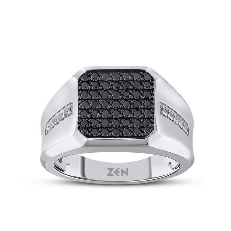 Radiate Confidence: White Zircon Silver Ring for Boys-saigonsouth.com.vn