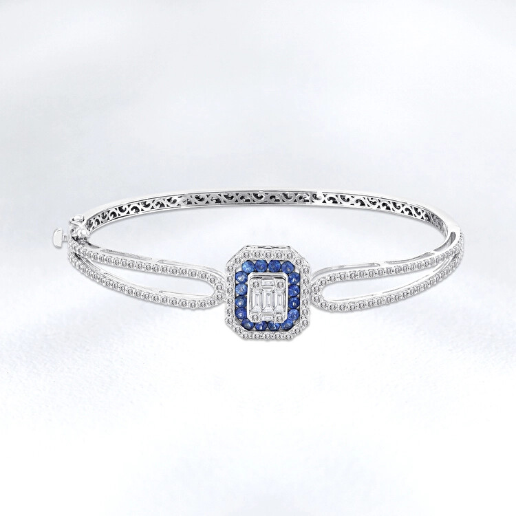 2.16 ct.Diamond Sapphire Bracelet - Zen Diamond
