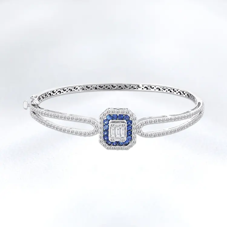 2.16 ct.Diamond Sapphire Bracelet - 1