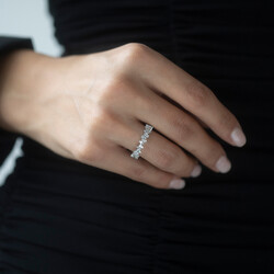 1.10 ct.Baguette Eternity Diamond Ring - 6
