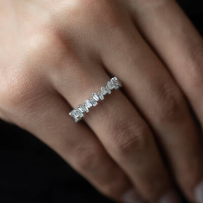 1.10 ct.Baguette Eternity Diamond Ring - 7