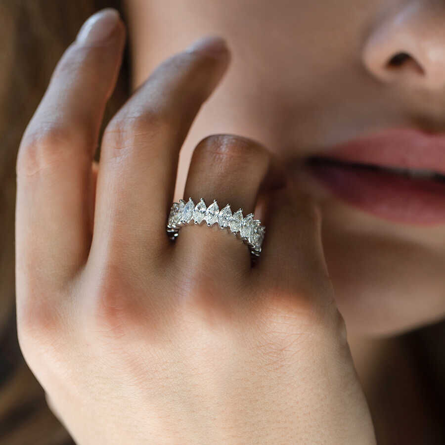 4.26 ct.Eternity Marquise-Cut Diamond Ring - 5