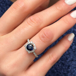 2.17 Carat Sapphire Diamond Ring - 2