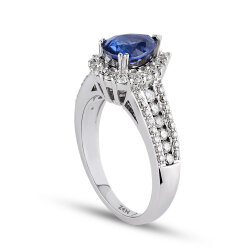 2.18 Carat Sapphire Diamond Ring - 3
