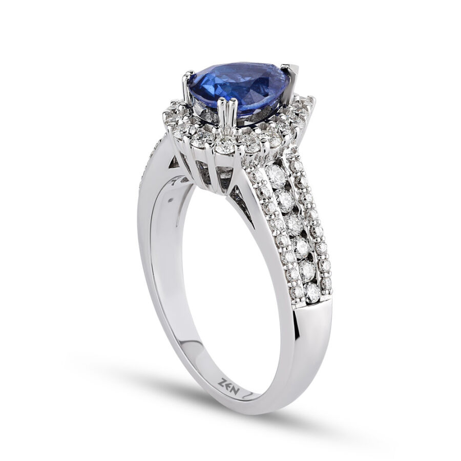 2.18 Carat Sapphire Diamond Ring - 3