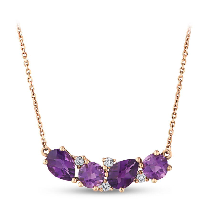 2.22 ct.Amethyst Diamond Pendant - 3