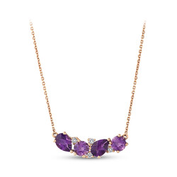 2.22 ct.Amethyst Diamond Pendant - 1